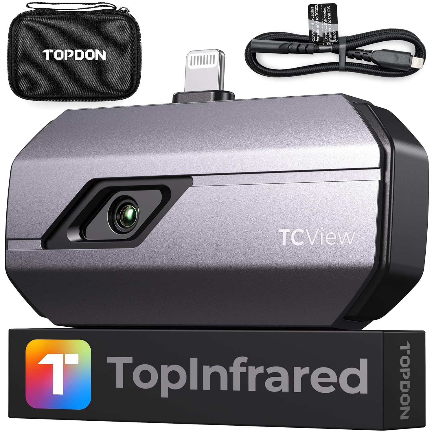TOPDON TC002 Thermal Imaging Camera For iOS with IR Resolution of 256 x 192px, Temperature Range from -20°C to +550°C - TOPDON TC002 Thermal Imaging Camera for iOS, 256x192 Resolution