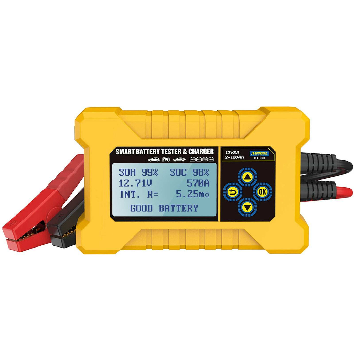 AUTOOL BT380 Automotive Battery Analyzer Tester Vehicle 12V - Battery Analyzer Automotive Tester BT380 for 12V Vehicles AUTOOL BT380
