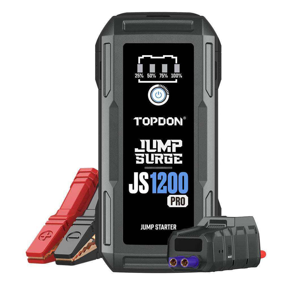 TOPDON JS 1200 Pro  portable multi-function super capacity pack battery jump starter 12v - Battery Jump Starter - Portable 12V JS 1200 Pro   10,000mAh by TOPDON