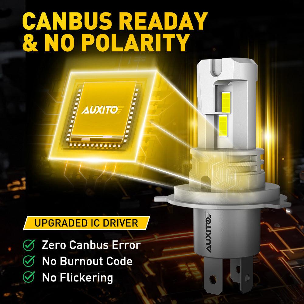 AUXITO 2024 Upgraded H4 9003 led headlight bulbs 800% Super Bright, 6500K White 2SET - SAFE DRIVES