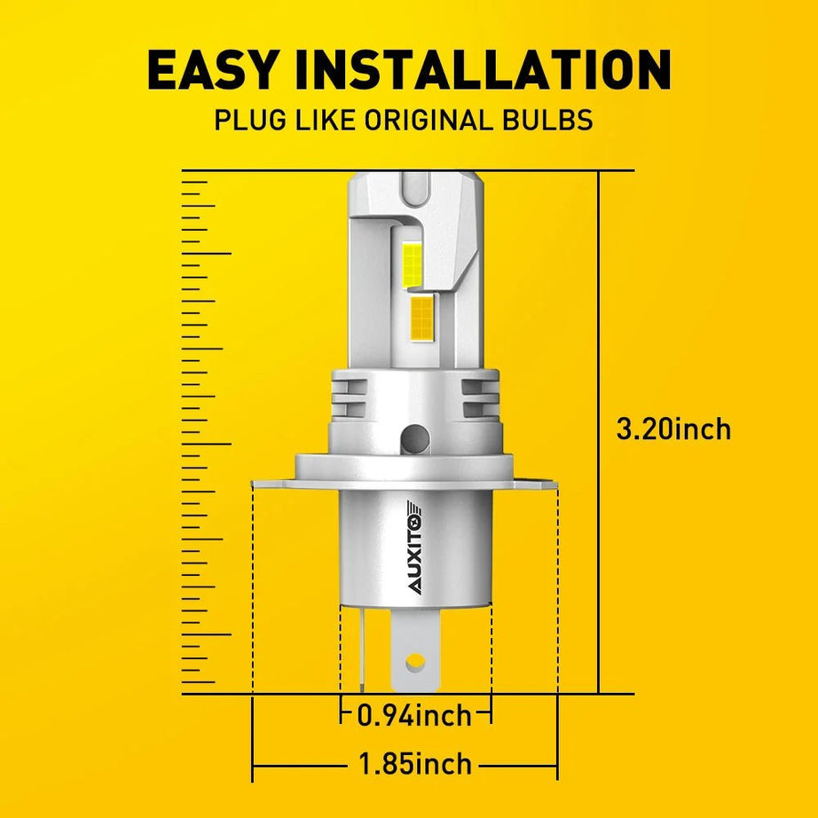 AUXITO CAR Dual Color White Amber Yellow H4 9003 LED Headlight Bulb - SAFE DRIVES