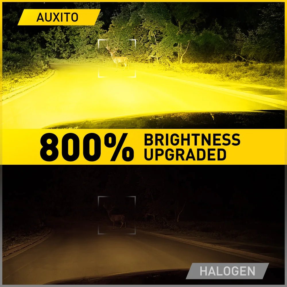 AUXITO CAR Dual Color White Amber Yellow H4 9003 LED Headlight Bulb - SAFE DRIVES