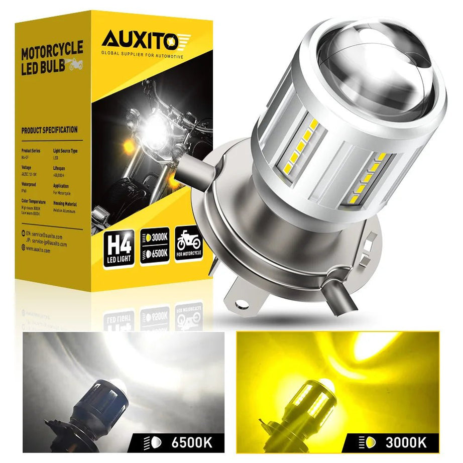 AUXITO H4 LED Headlight Bulb Motorcycle 9003 HB2 LED Light 6000K White for High - SAFE DRIVES