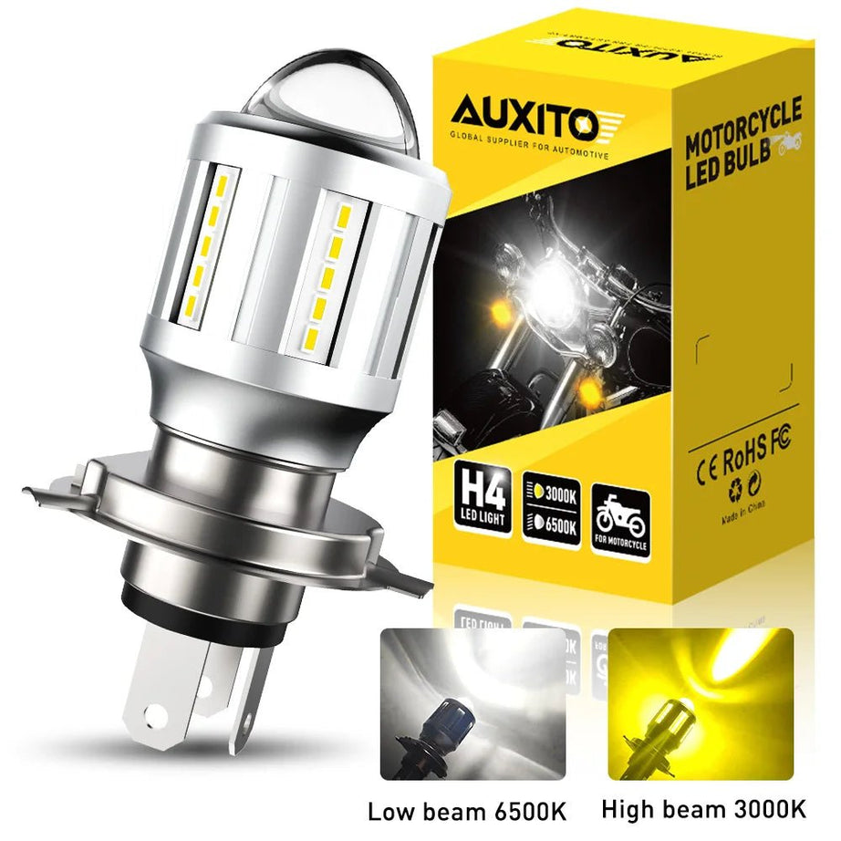 AUXITO H4 LED Headlight Bulb Motorcycle 9003 HB2 LED Light 6000K White for High - SAFE DRIVES