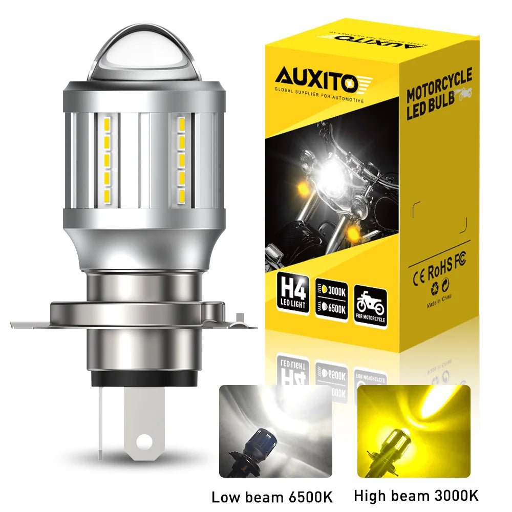 AUXITO H4 LED Headlight Bulb Motorcycle 9003 HB2 LED Light 6000K White for High - SAFE DRIVES