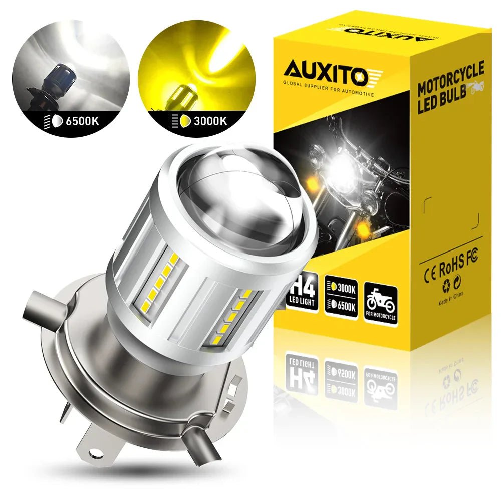 AUXITO H4 LED Headlight Bulb Motorcycle 9003 HB2 LED Light 6000K White for High - SAFE DRIVES