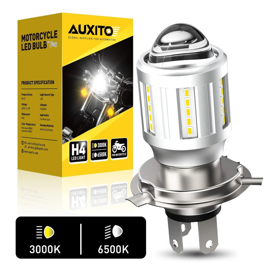 AUXITO H4 LED Headlight Bulb Motorcycle 9003 HB2 LED Light 6000K White for High - SAFE DRIVES