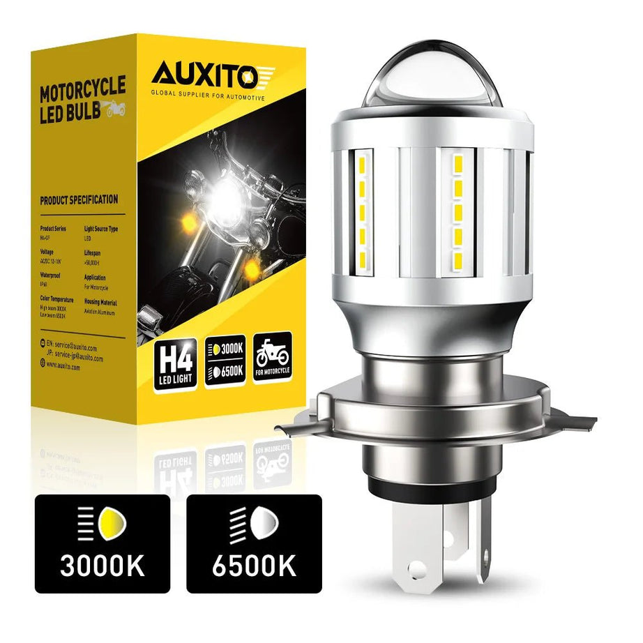 AUXITO H4 LED Headlight Bulb Motorcycle 9003 HB2 LED Light 6000K White for High - SAFE DRIVES