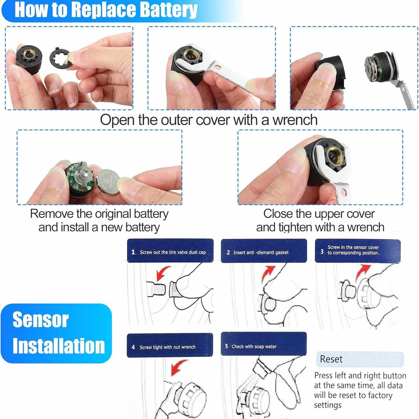 CAR EXTERNAL Tyre Pressure Monitoring System TPMS Wireless Solar Power and USB Charger Monitor - SAFE DRIVES