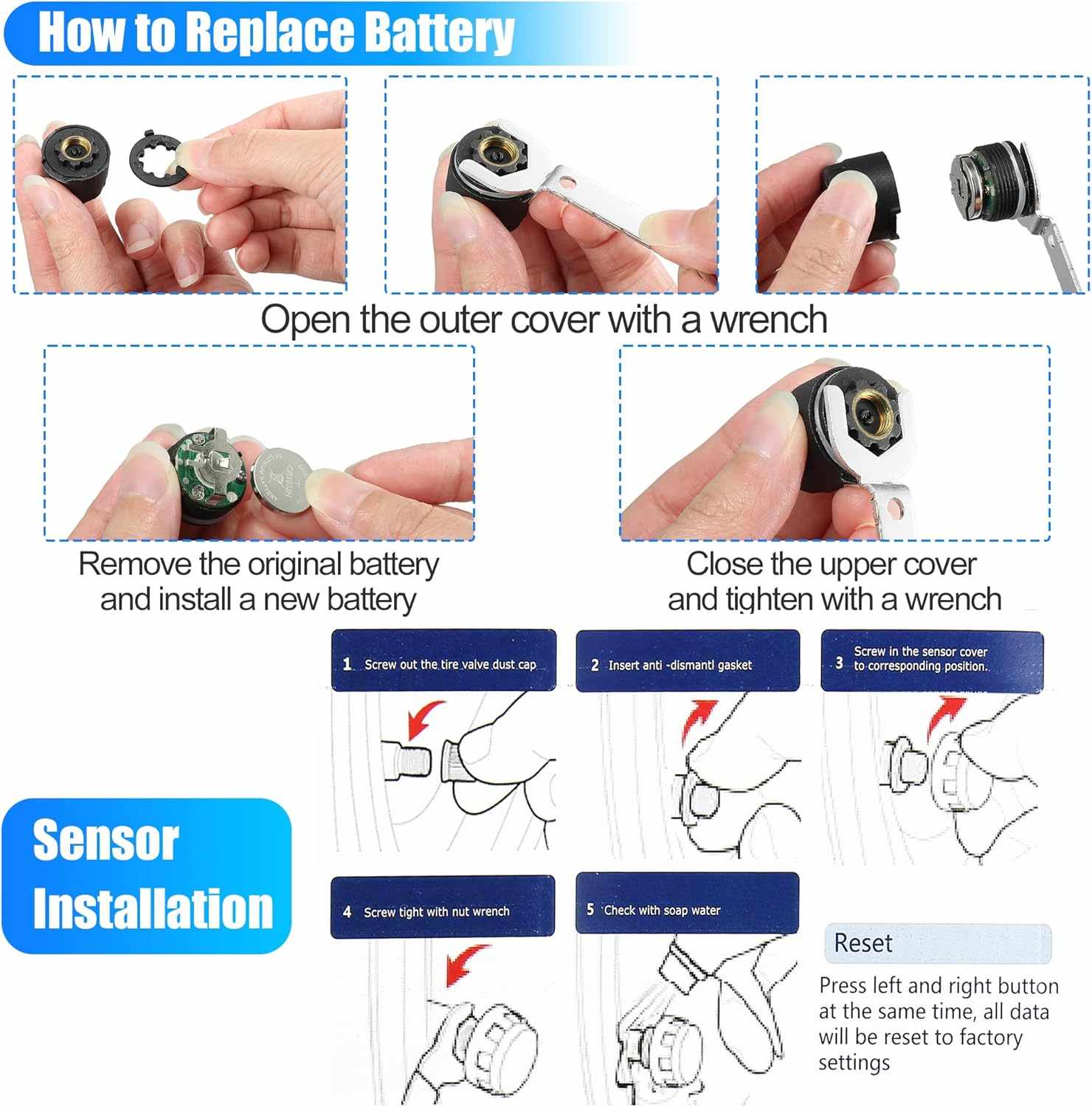 CAR EXTERNAL Tyre Pressure Monitoring System TPMS Wireless Solar Power and USB Charger Monitor - SAFE DRIVES