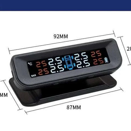 CAR Solar Power Tpms Wireless Automatic tire pressure monitoring system - EXTERNAL SENSOR - SAFE DRIVES