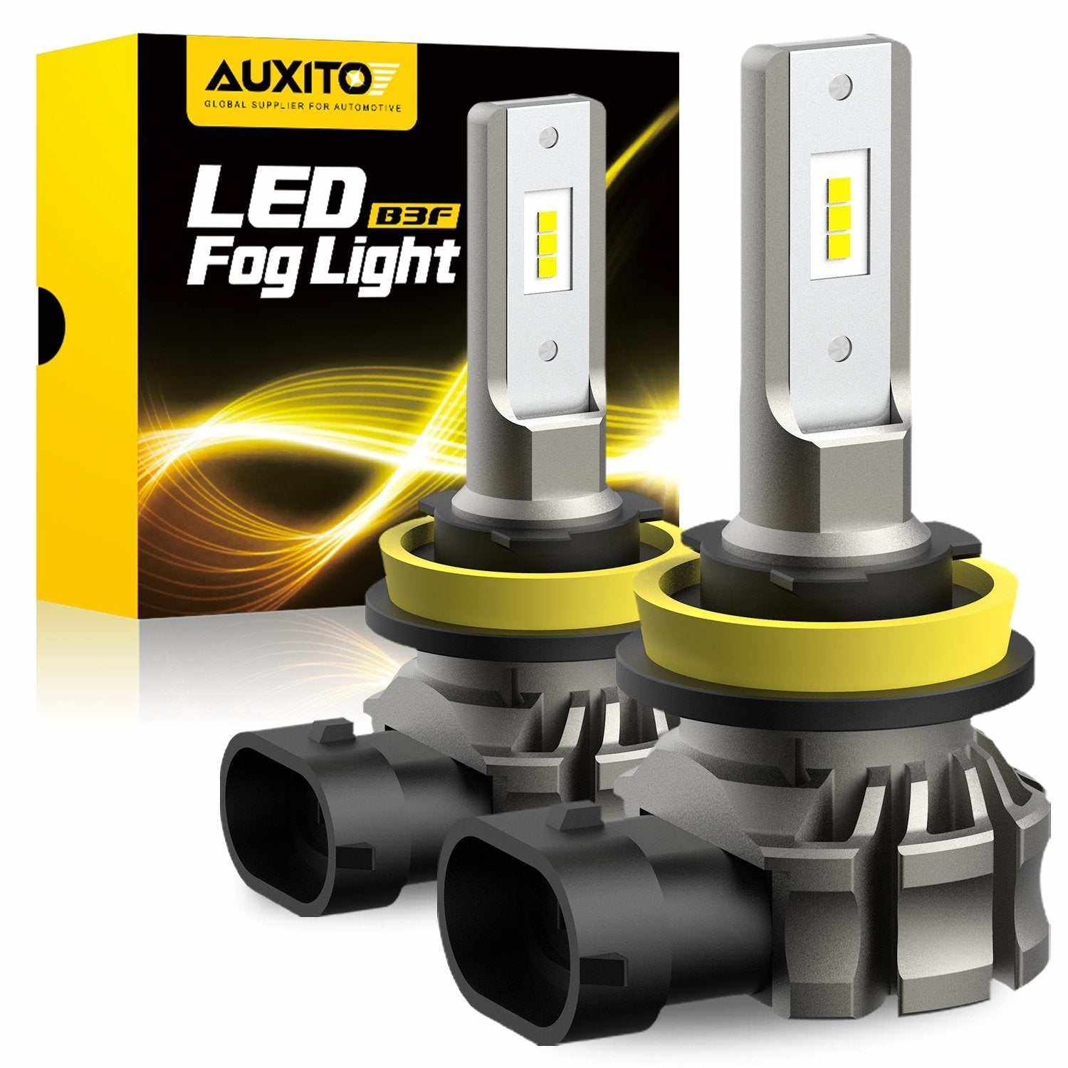 H11 led fog lights Light Bulbs LED , Fanless Design, 6000 Lumens 6500K Cool White (Pack of 2) - SAFE DRIVES