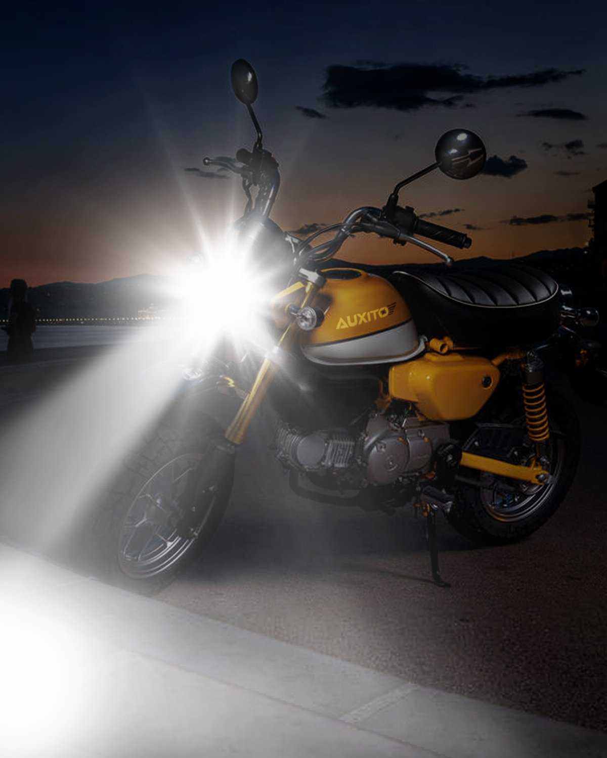 H4 Led Motorcycle Headlight, 9003 HB2 LED Light 6000K White for High and Low Hi/Lo Beam 1860 CSP LED Chips - SAFE DRIVES