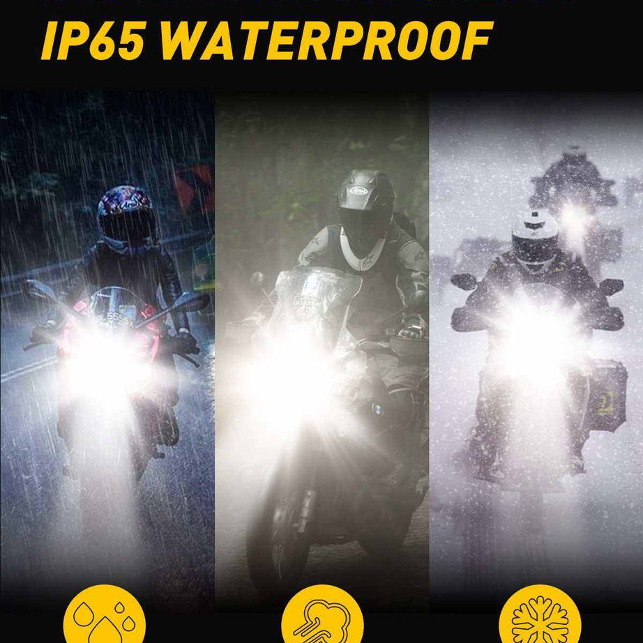 H4 Led Motorcycle Headlight, 9003 HB2 LED Light 6000K White for High and Low Hi/Lo Beam 1860 CSP LED Chips - SAFE DRIVES