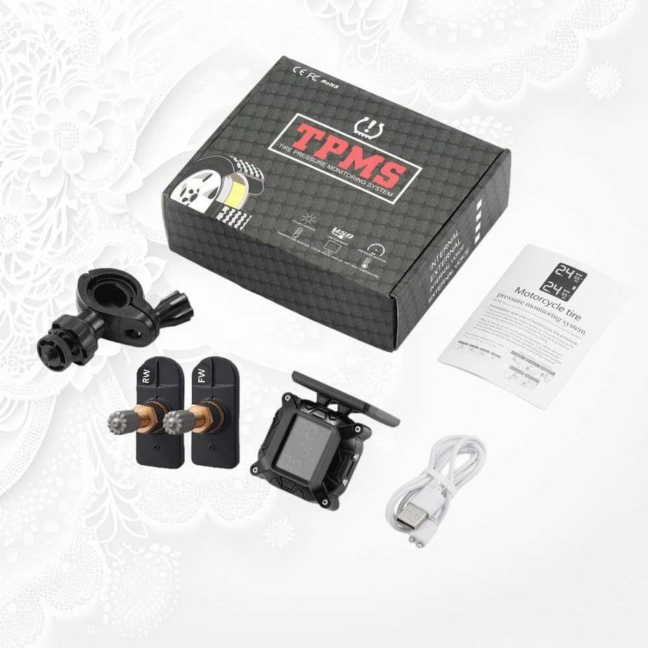 Internal tyre pressure monitoring system For 2 Wheeler Solar ,2 Internal Sensors - SAFE DRIVES