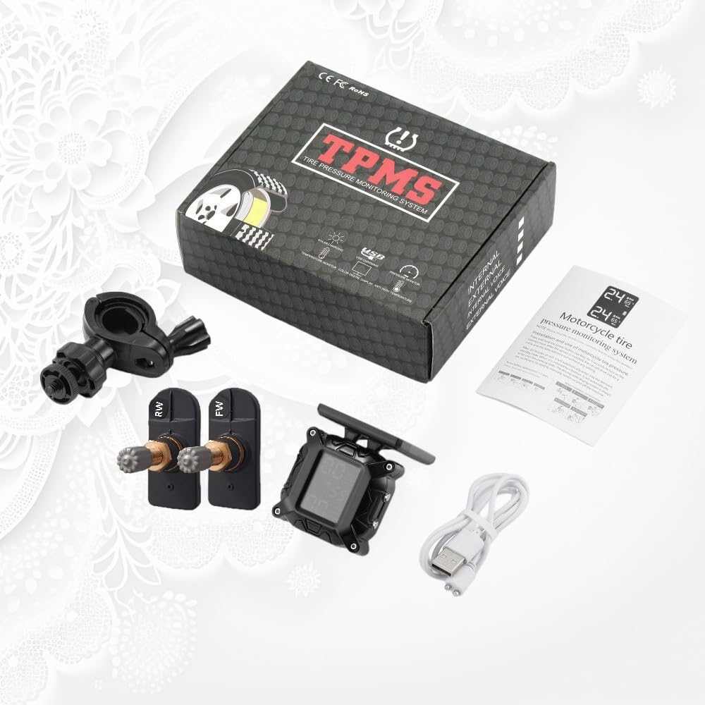 Internal tyre pressure monitoring system For 2 Wheeler Solar ,2 Internal Sensors - SAFE DRIVES