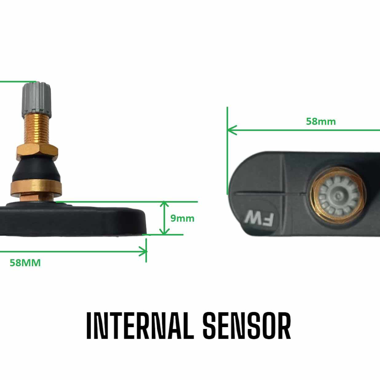 Internal tyre pressure monitoring system For 2 Wheeler Solar ,2 Internal Sensors - SAFE DRIVES