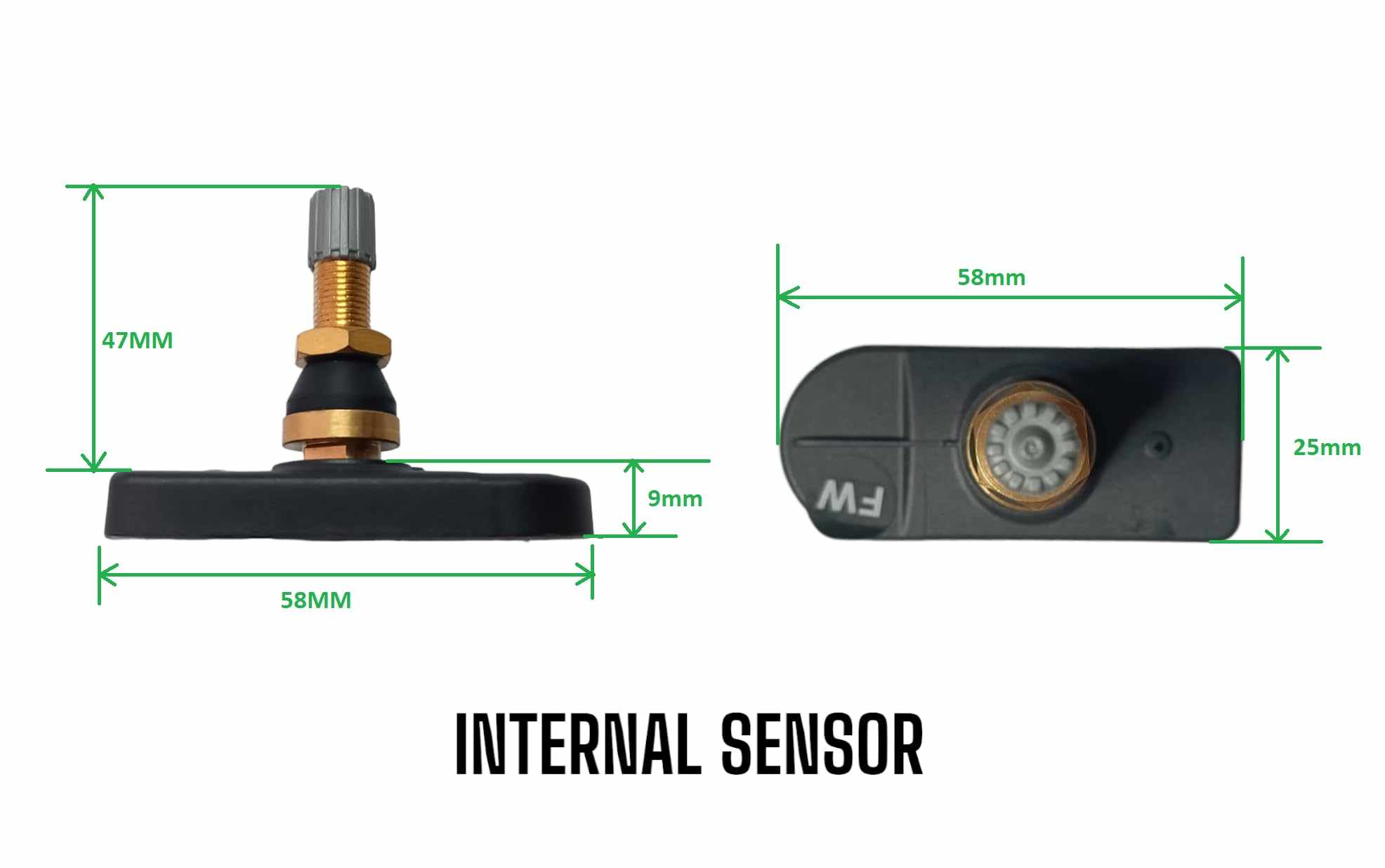 Internal tyre pressure monitoring system For 2 Wheeler Solar ,2 Internal Sensors - SAFE DRIVES