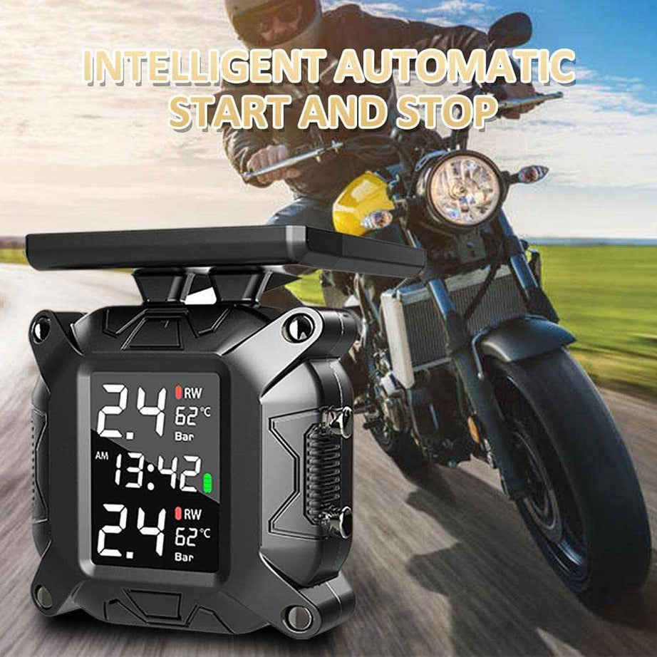 Motorcycle Tire Pressure Monitoring System Wireless , for Motorcycle with 2 External Sensors - SAFE DRIVES