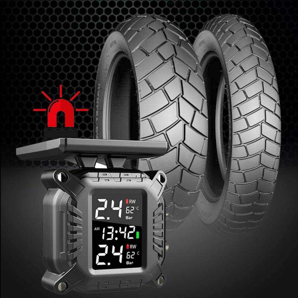 Motorcycle Tire Pressure Monitoring System Wireless , for Motorcycle with 2 External Sensors - SAFE DRIVES