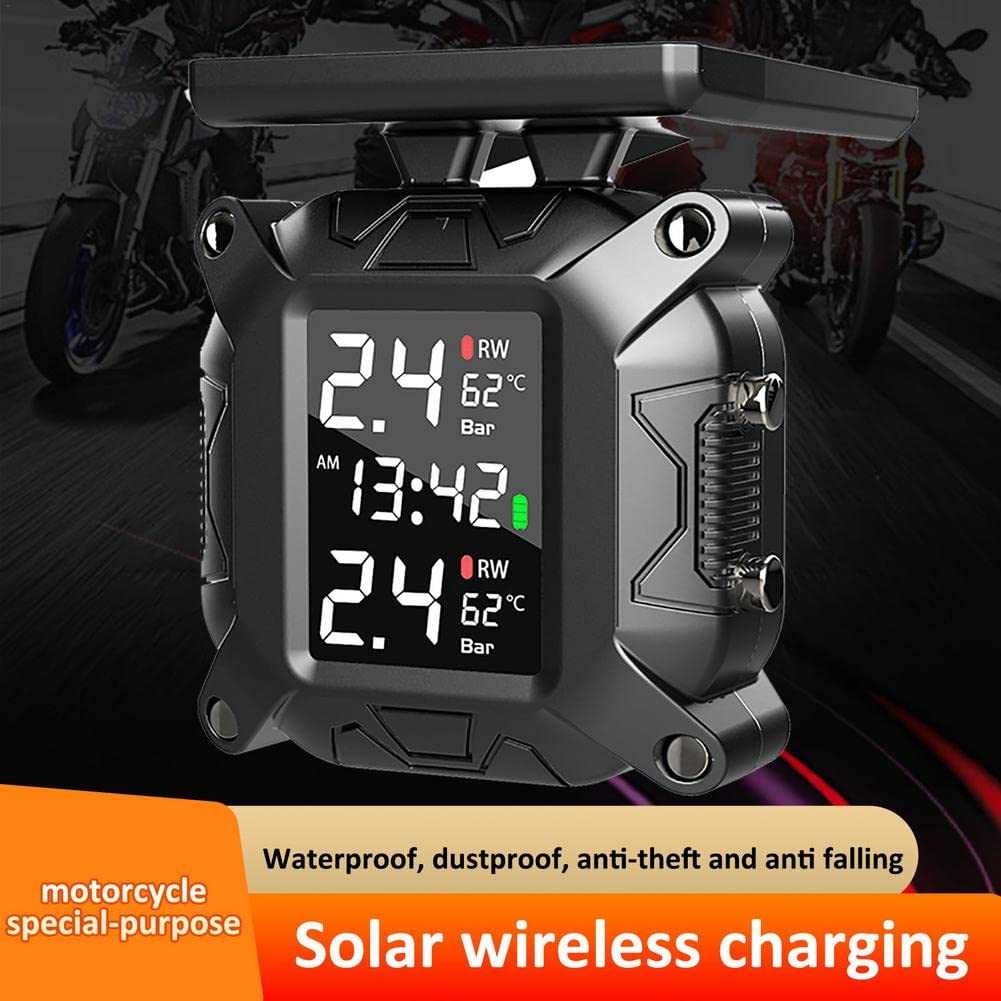 Motorcycle Tire Pressure Monitoring System Wireless , for Motorcycle with 2 External Sensors - SAFE DRIVES