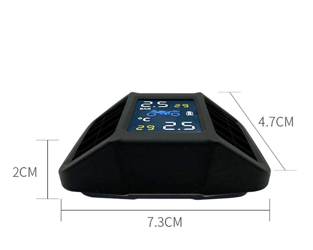 Motorcycle tpms Tire Pressure Monitoring System Solar Power with 2 External Sensor - SAFE DRIVES