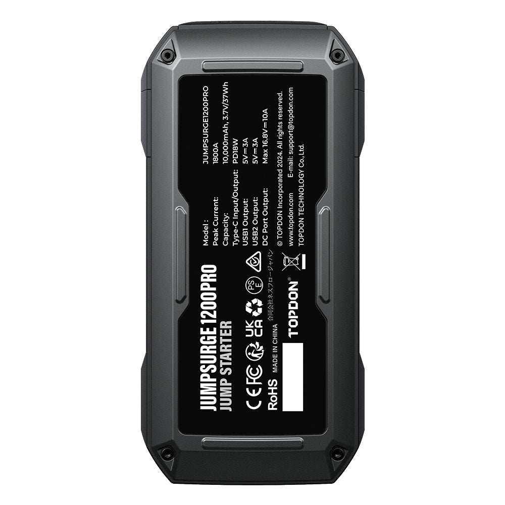 TOPDON JS 1200 Pro portable multi - function super capacity pack battery jump starter 12v - SAFE DRIVES