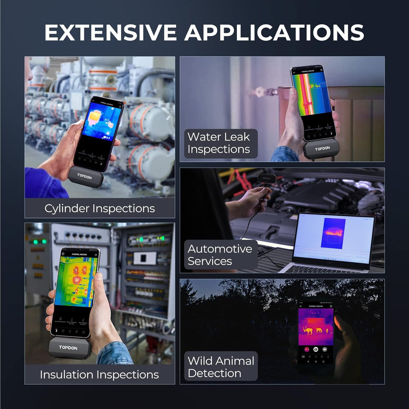 TOPDON TC001 Thermal Imaging Camera , 256x192 IR Temp Alarm, - 4°F~1022°F - Android - SAFE DRIVES