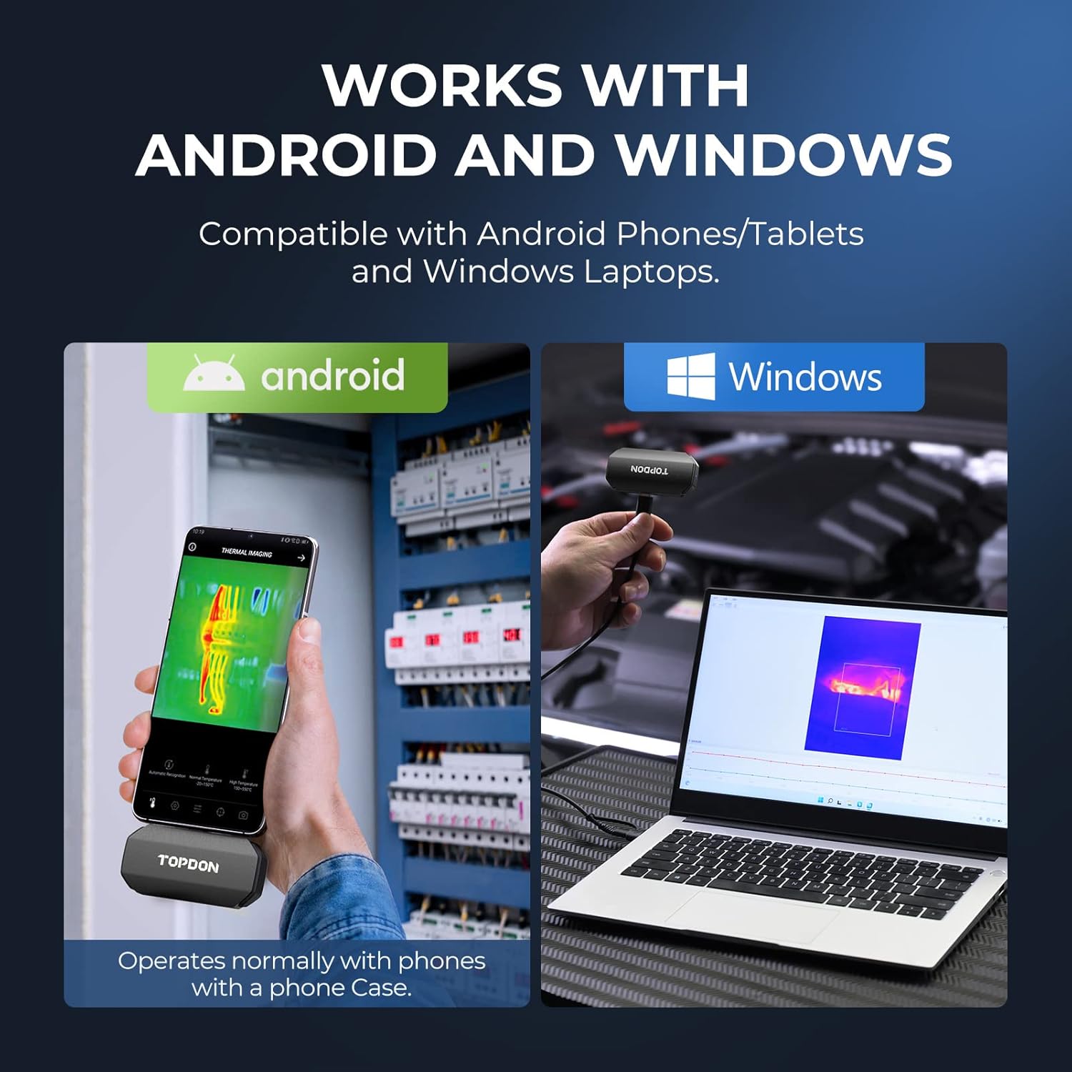 TOPDON TC001 Thermal Imaging Camera , 256x192 IR Temp Alarm, - 4°F~1022°F - Android - SAFE DRIVES