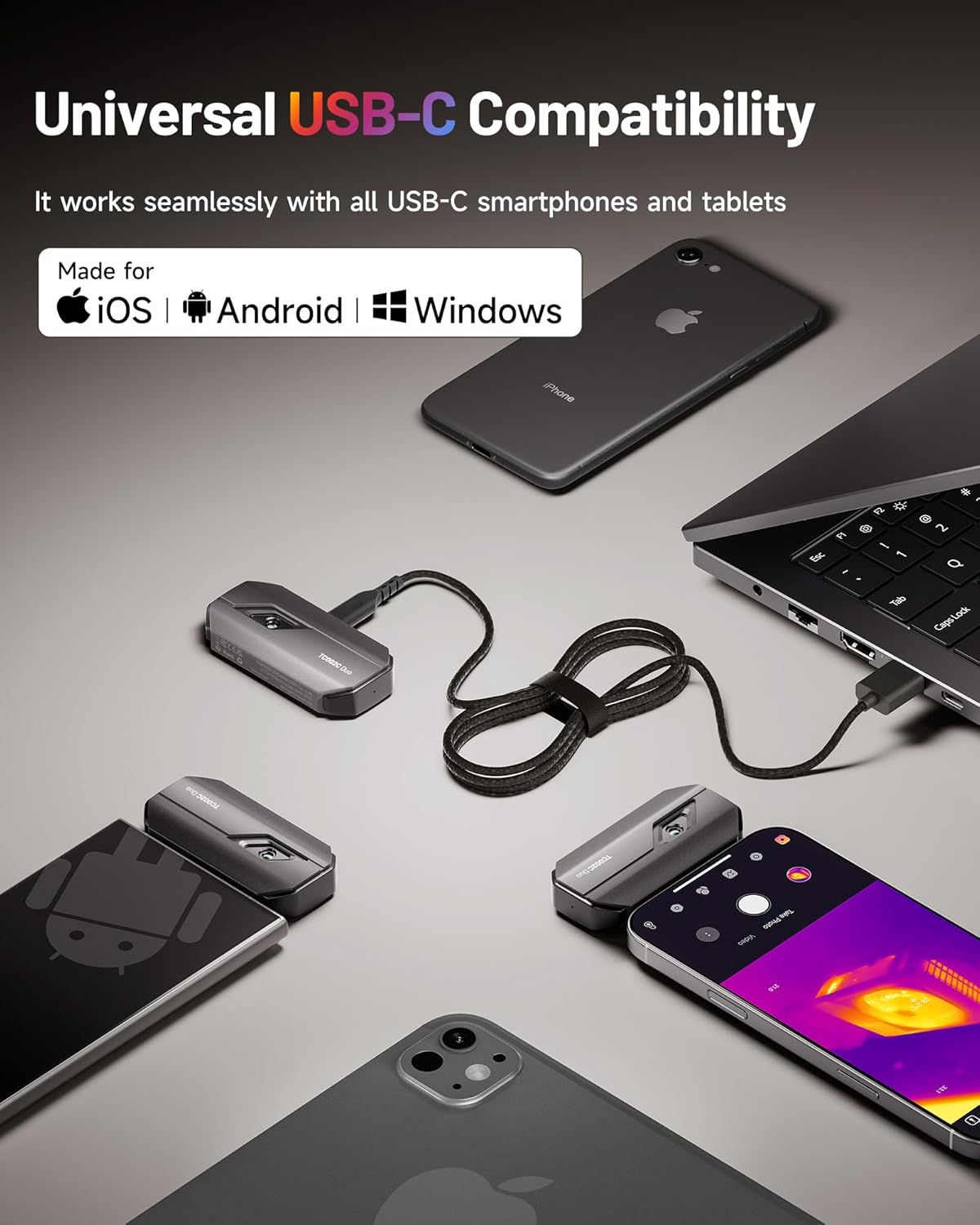 TOPDON TC002C Duo USB‑C Thermal Camera with Super Resolution - SAFE DRIVES