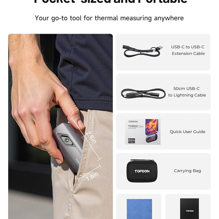 TOPDON TC002C Duo USB‑C Thermal Camera with Super Resolution - SAFE DRIVES