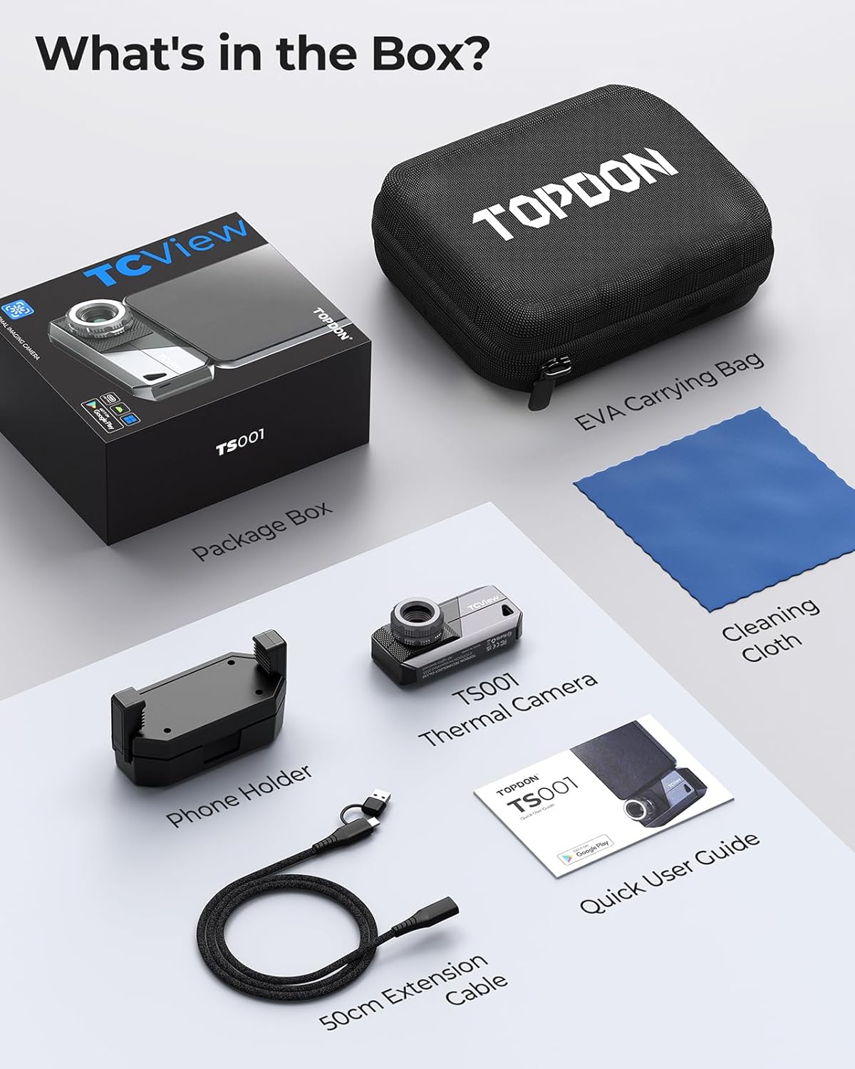 TOPDON TS001 Thermal Imaging Camera for Android - 9mm Lens, 500M Range, 256x192 IR Resolution - SAFE DRIVES-