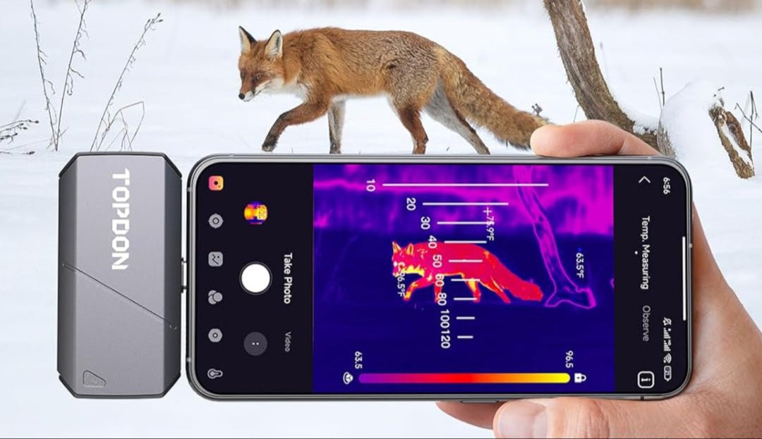 TOPDON TS001 Thermal Imaging Camera for Android - 9mm Lens, 500M Range, 256x192 IR Resolution - SAFE DRIVES-