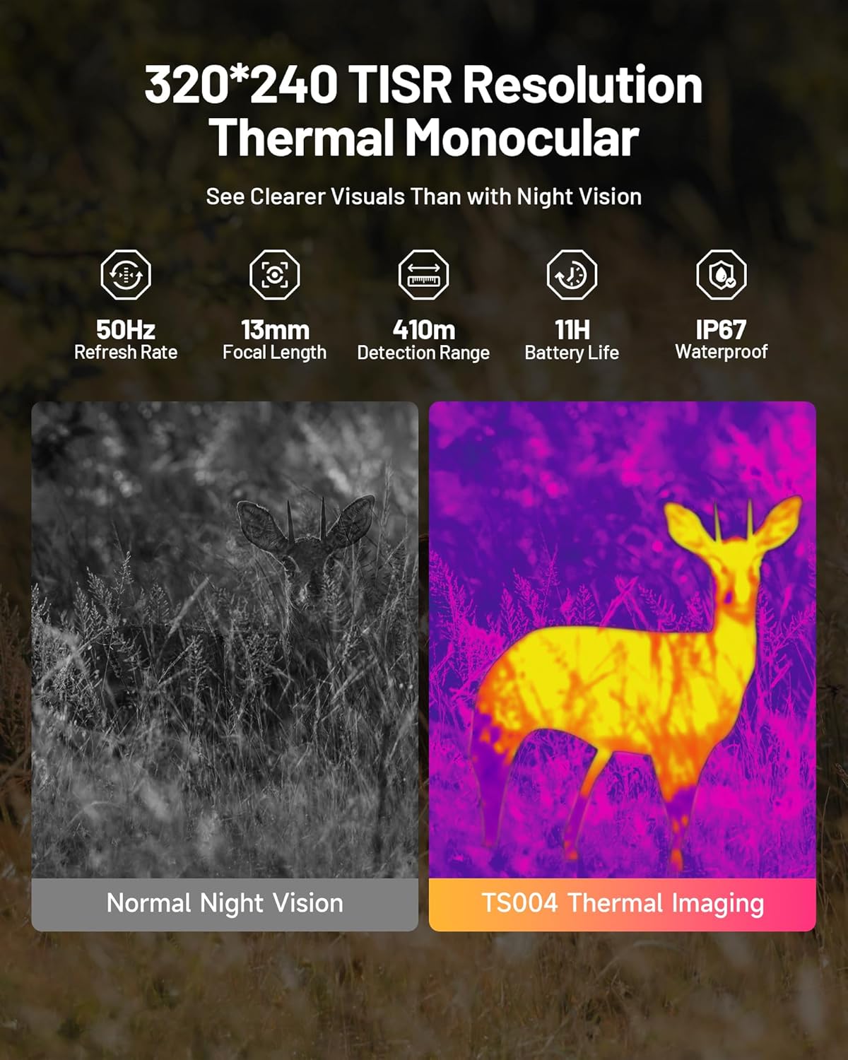 TOPDON TS004 13mm Thermal Monocular 320x240 Night Vision IP67 - SAFE DRIVES