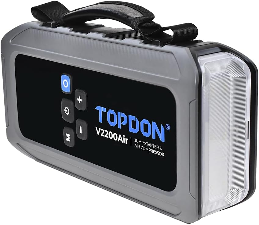 TOPDON V2200AIR 2 - in - 1 2200A Jump Starter with Air Compressor - SAFE DRIVES