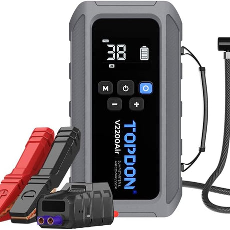 TOPDON V2200AIR 2 - in - 1 2200A Jump Starter with Air Compressor - SAFE DRIVES