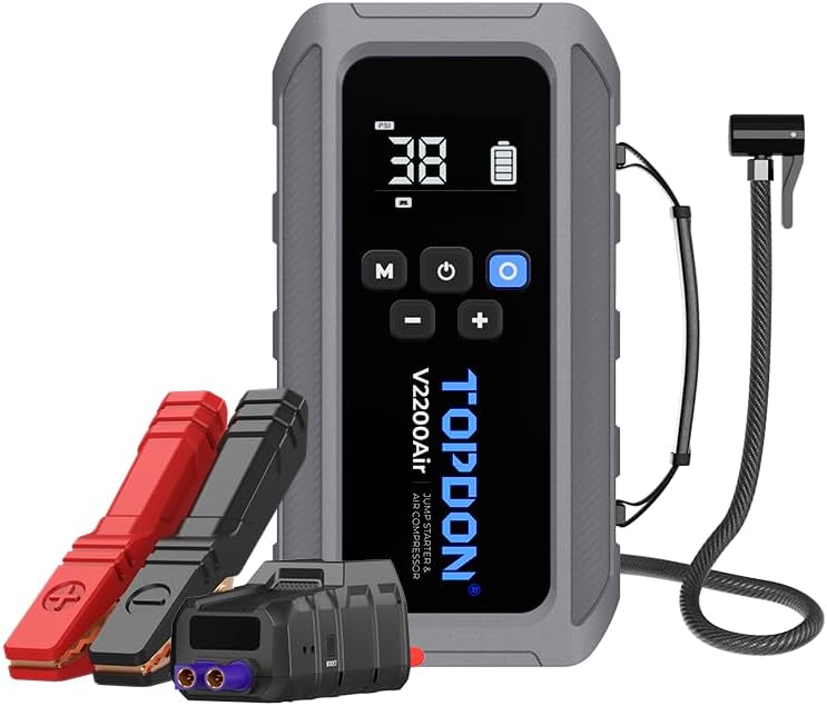 TOPDON V2200AIR 2 - in - 1 2200A Jump Starter with Air Compressor - SAFE DRIVES