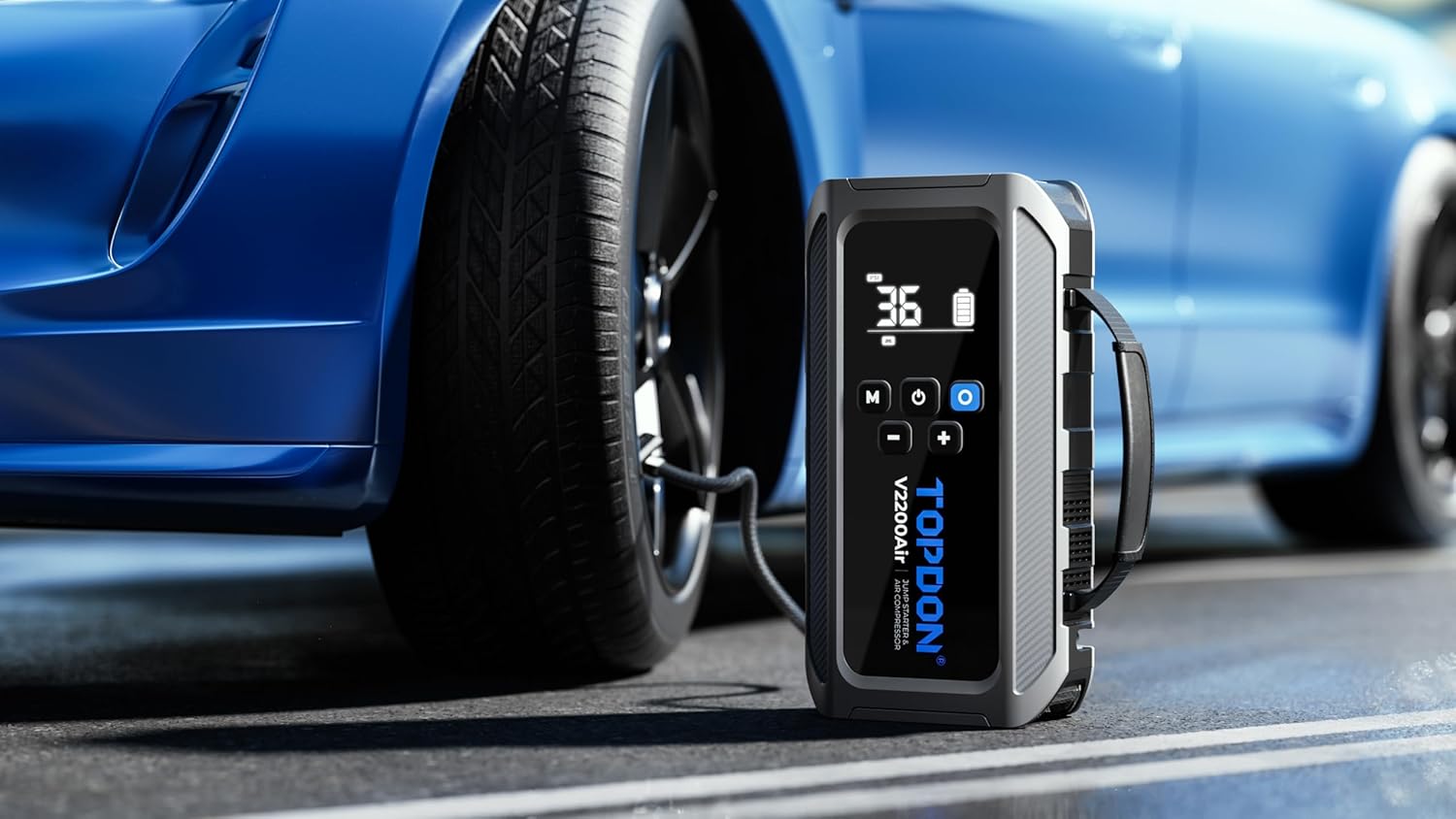 TOPDON V2200AIR 2 - in - 1 2200A Jump Starter with Air Compressor - SAFE DRIVES