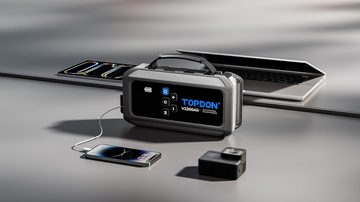 TOPDON V2200AIR 2 - in - 1 2200A Jump Starter with Air Compressor - SAFE DRIVES