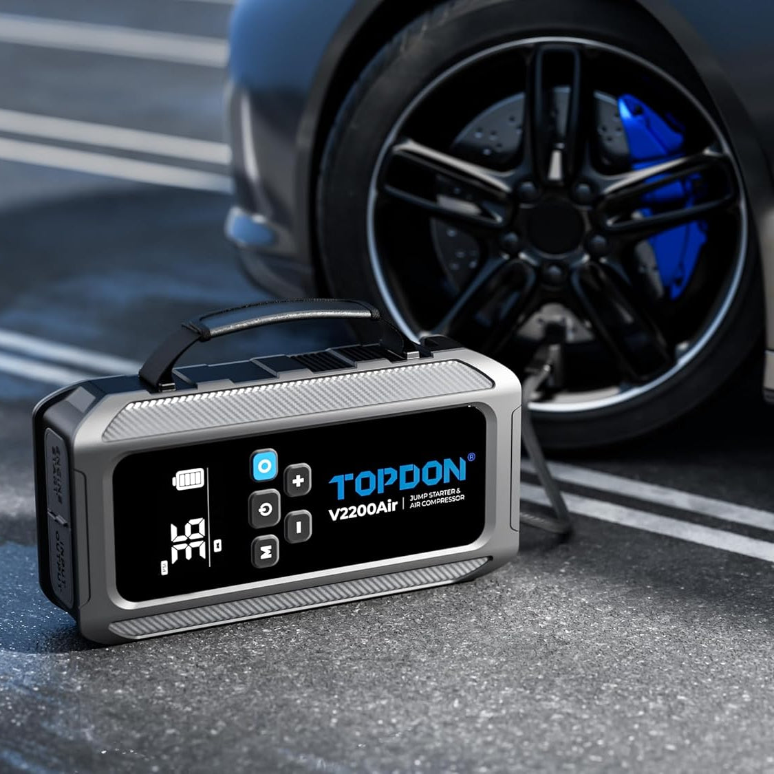 TOPDON V2200AIR 2 - in - 1 2200A Jump Starter with Air Compressor - SAFE DRIVES