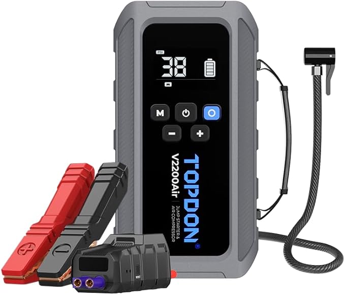 TOPDON V2200AIR 2 - in - 1 2200A Jump Starter with Air Compressor - SAFE DRIVES