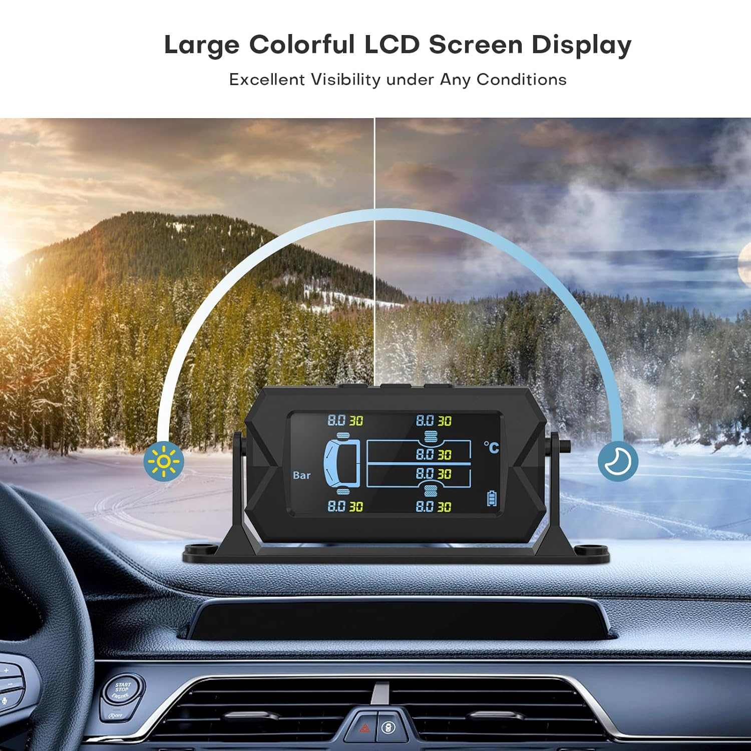 TRUCK EXTERNAL Tire Pressure Monitoring System, for RV Travel Trailer Truck Fifth Wheel - 6 SENSOR - SAFE DRIVES