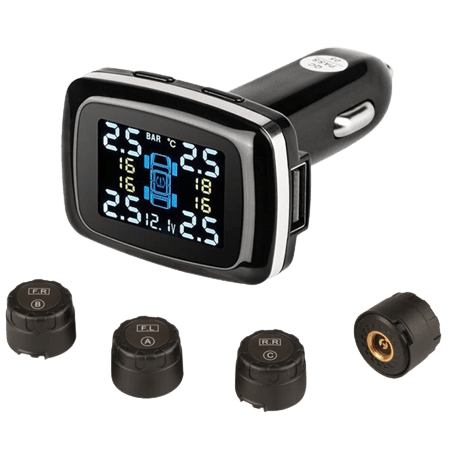 Tyre pressure monitoring system with USB Charging Port Wireless Cigarette Plug Charger Car - SAFE DRIVES