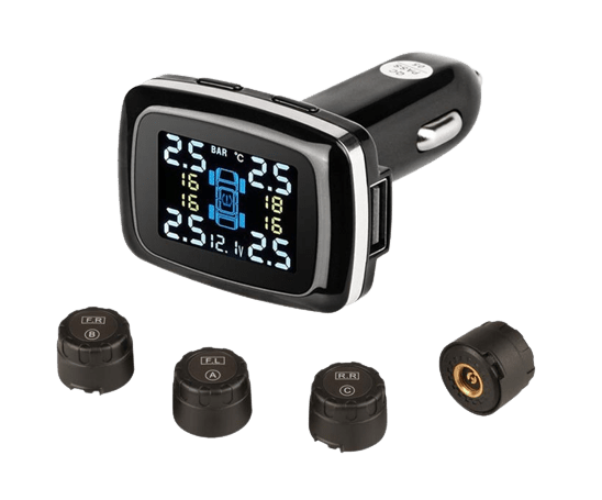 Tyre pressure monitoring system with USB Charging Port Wireless Cigarette Plug Charger Car - SAFE DRIVES