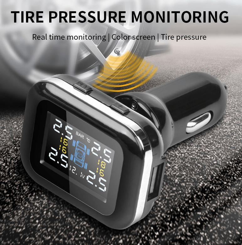 Tyre pressure monitoring system with USB Charging Port Wireless Cigarette Plug Charger Car - SAFE DRIVES