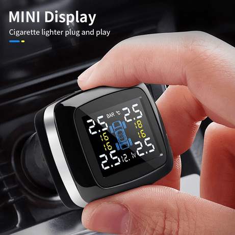 Tyre pressure monitoring system with USB Charging Port Wireless Cigarette Plug Charger Car - SAFE DRIVES
