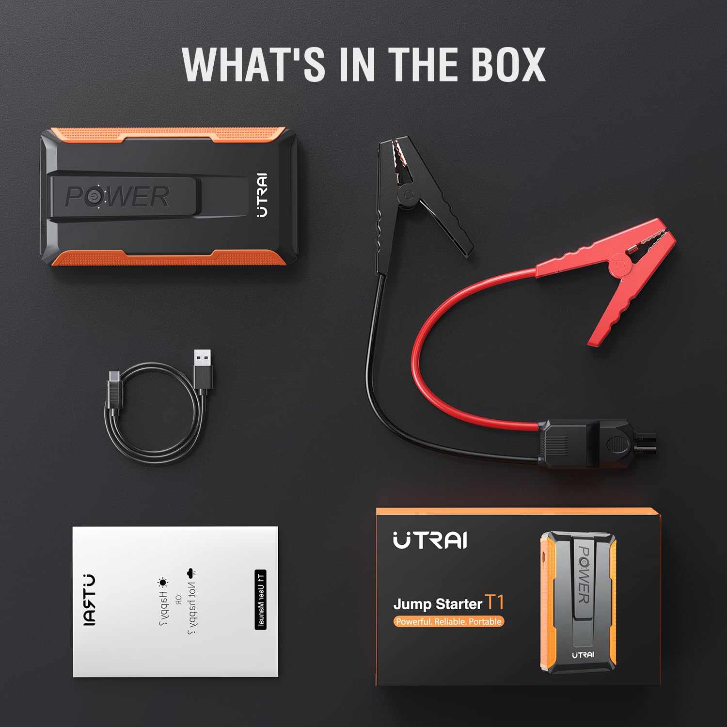 UTRAI T1 Car Jump Starter Power bank 2000A Peak Current Jump Starter 13200Mah - SAFE DRIVES