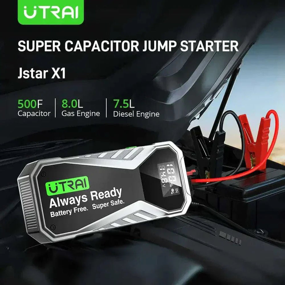 Utrai X1 Super Capacitor Car best Jump Starter Work Under 1000A Peak Current for 12V - SAFE DRIVES