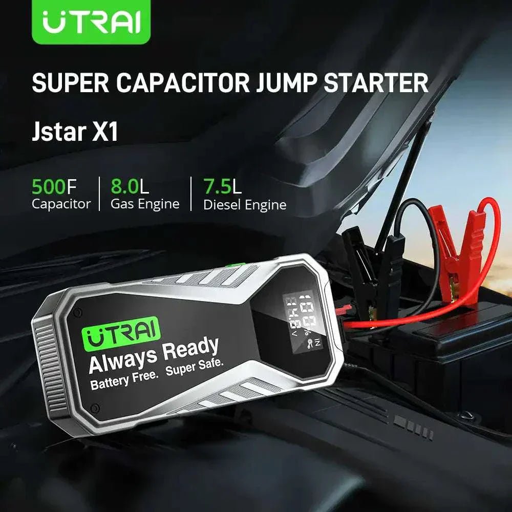Utrai X1 Super Capacitor Car best Jump Starter Work Under 1000A Peak Current for 12V - SAFE DRIVES