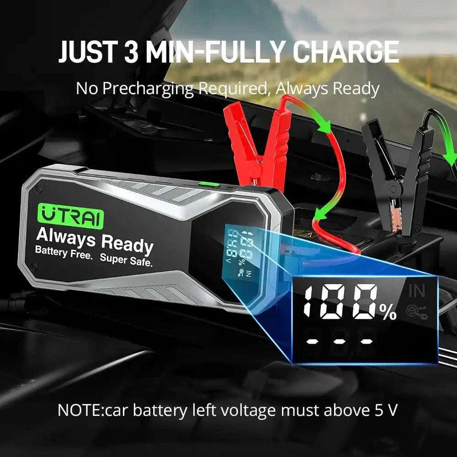 Utrai X1 Super Capacitor Car best Jump Starter Work Under 1000A Peak Current for 12V - SAFE DRIVES